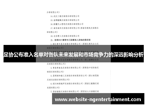 足协公布准入名单对各队未来发展和市场竞争力的深远影响分析